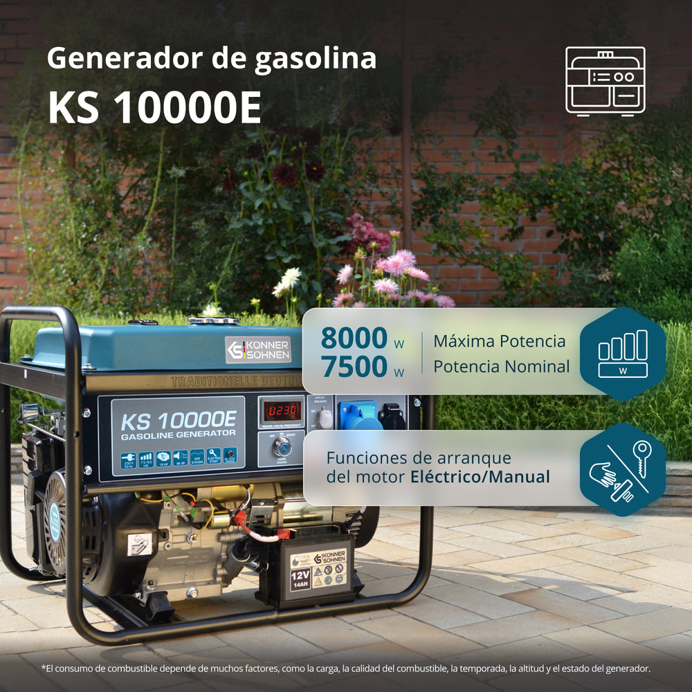 Generador de gasolina "Könner & Söhnen" KS 10000E