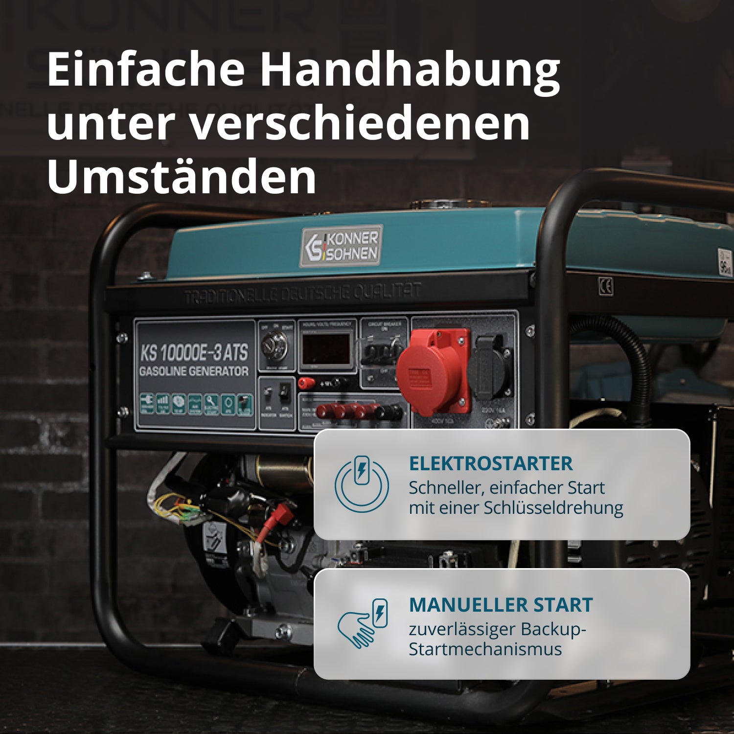 Benzingenerátor „Könner & Söhnen” KS 10000E-3 ATS