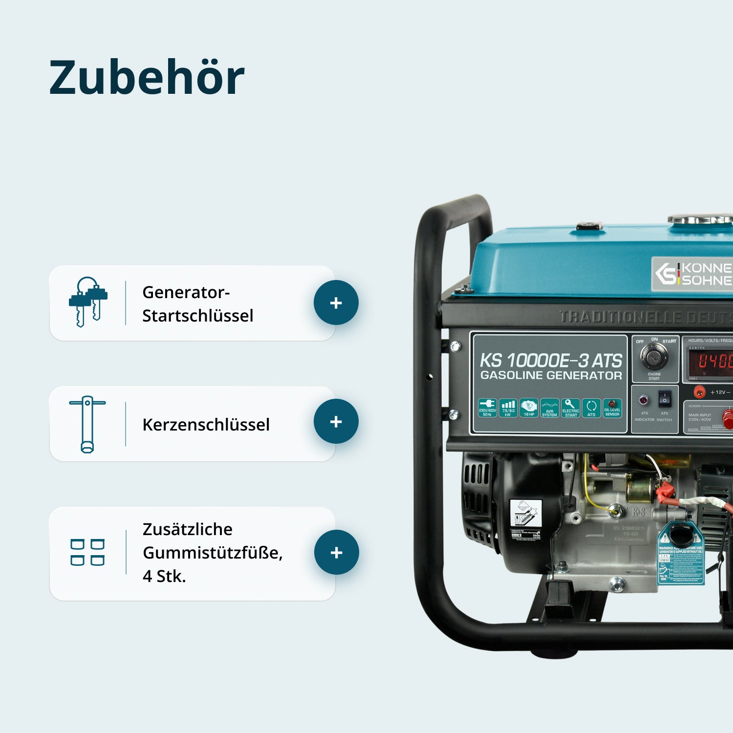 Benzingenerátor „Könner & Söhnen” KS 10000E-3 ATS