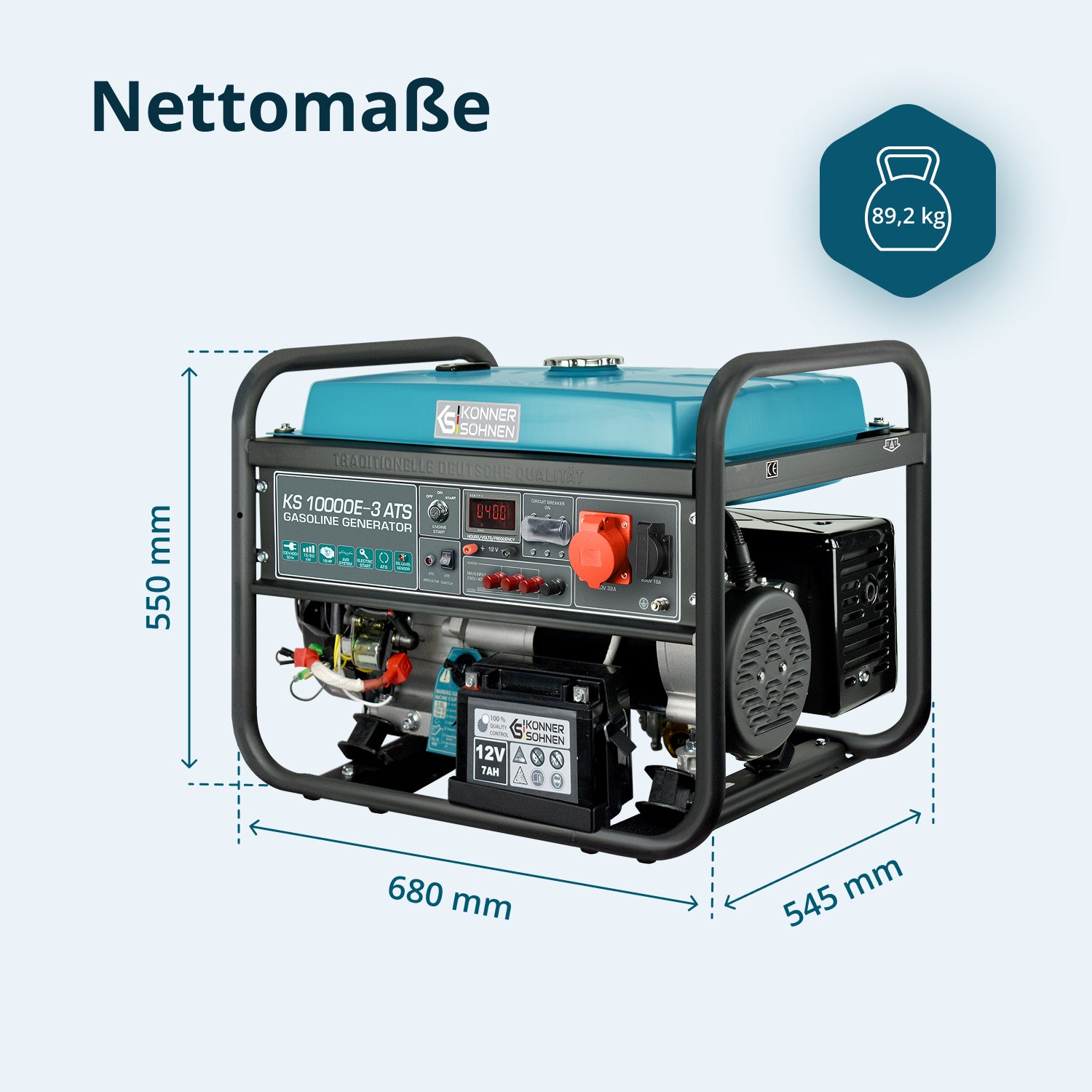 Benzingenerátor „Könner & Söhnen” KS 10000E-3 ATS