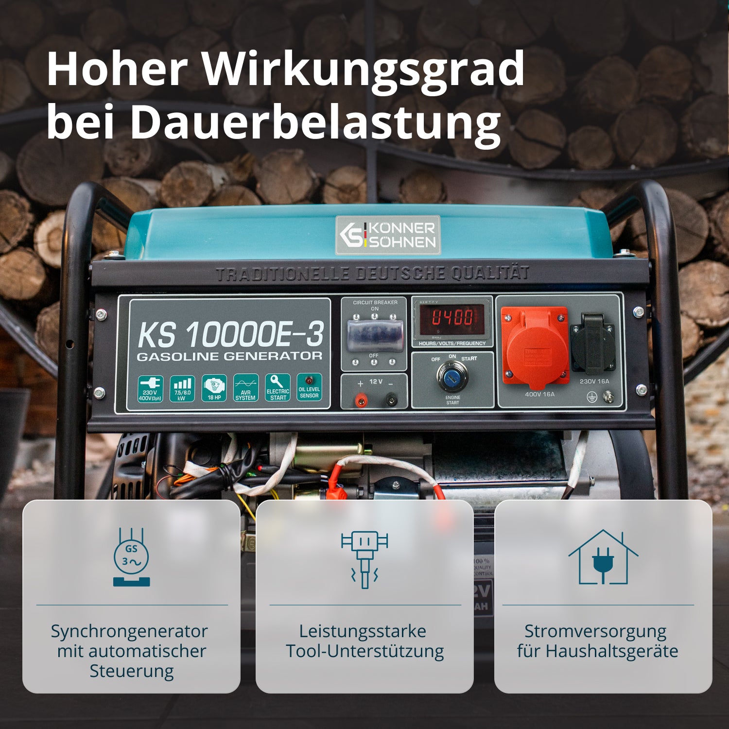 Benzingenerátor „Könner & Söhnen” KS 10000E-3