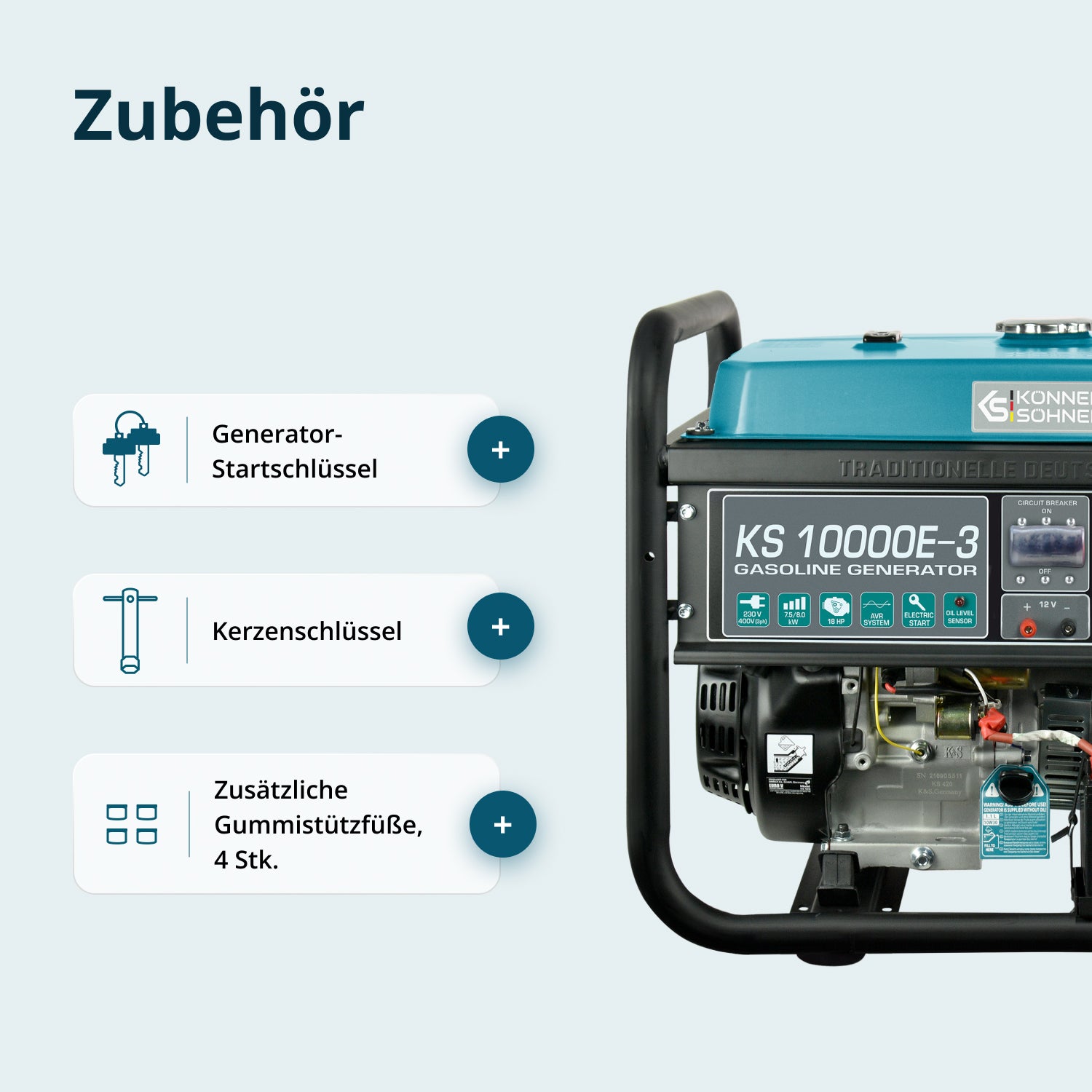 Benzingenerátor „Könner & Söhnen” KS 10000E-3
