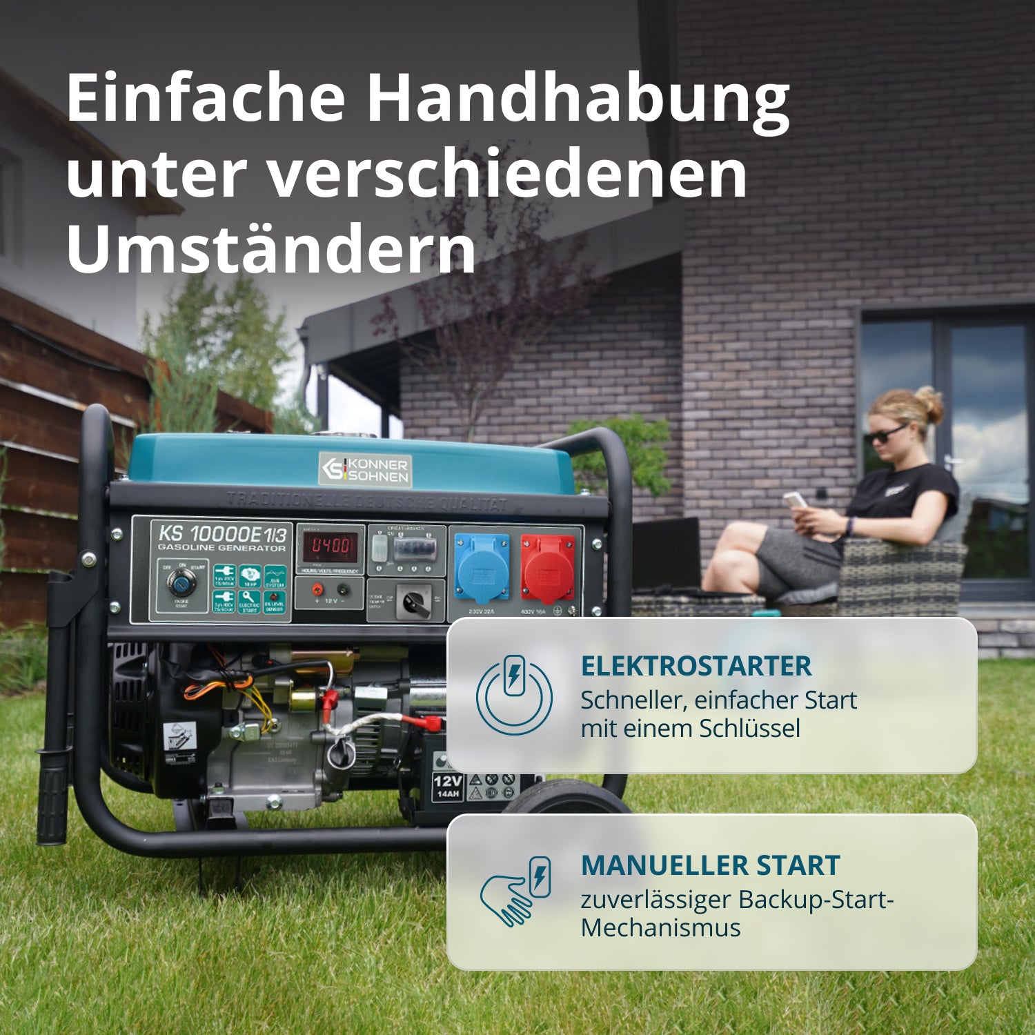 Benzingenerátor „Könner & Söhnen” KS 10000E 1/3