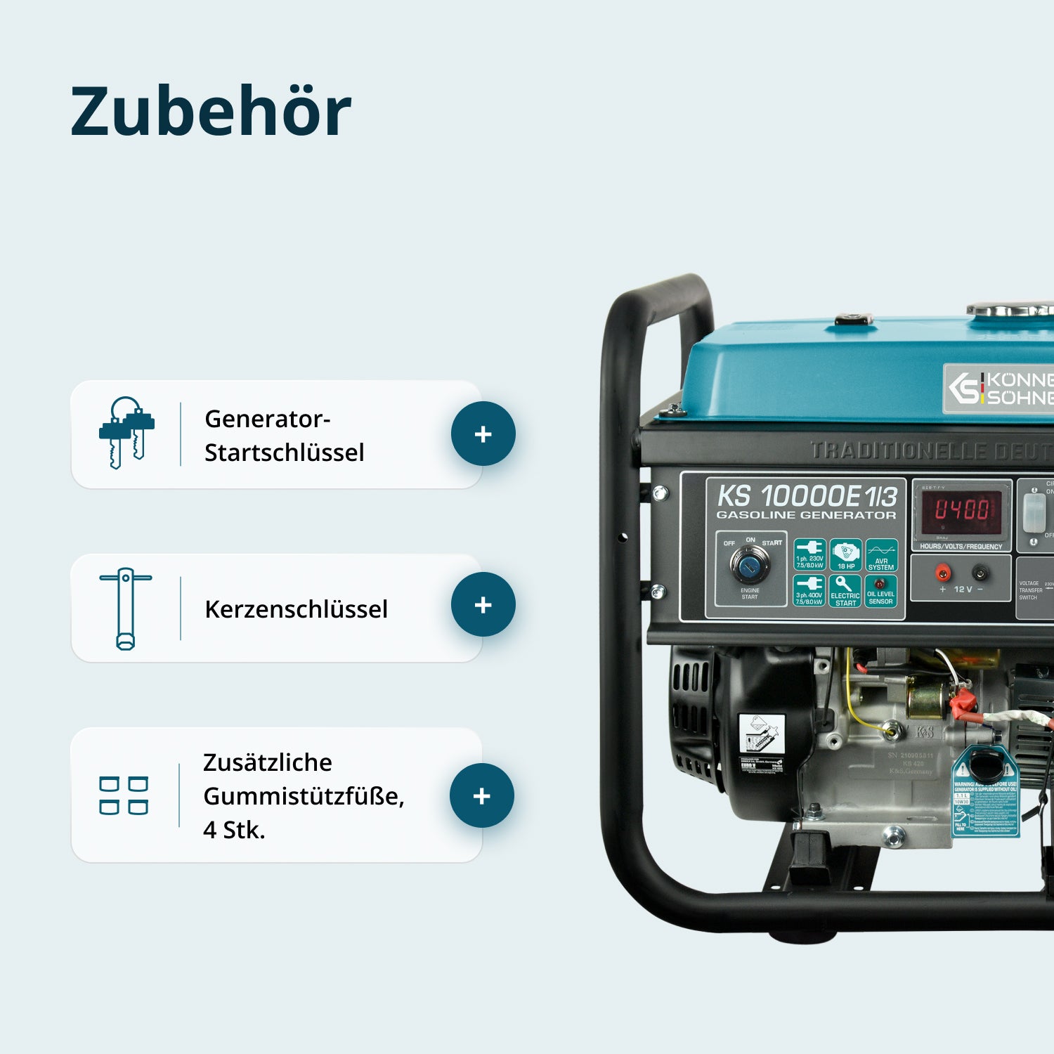 Benzingenerátor „Könner & Söhnen” KS 10000E 1/3
