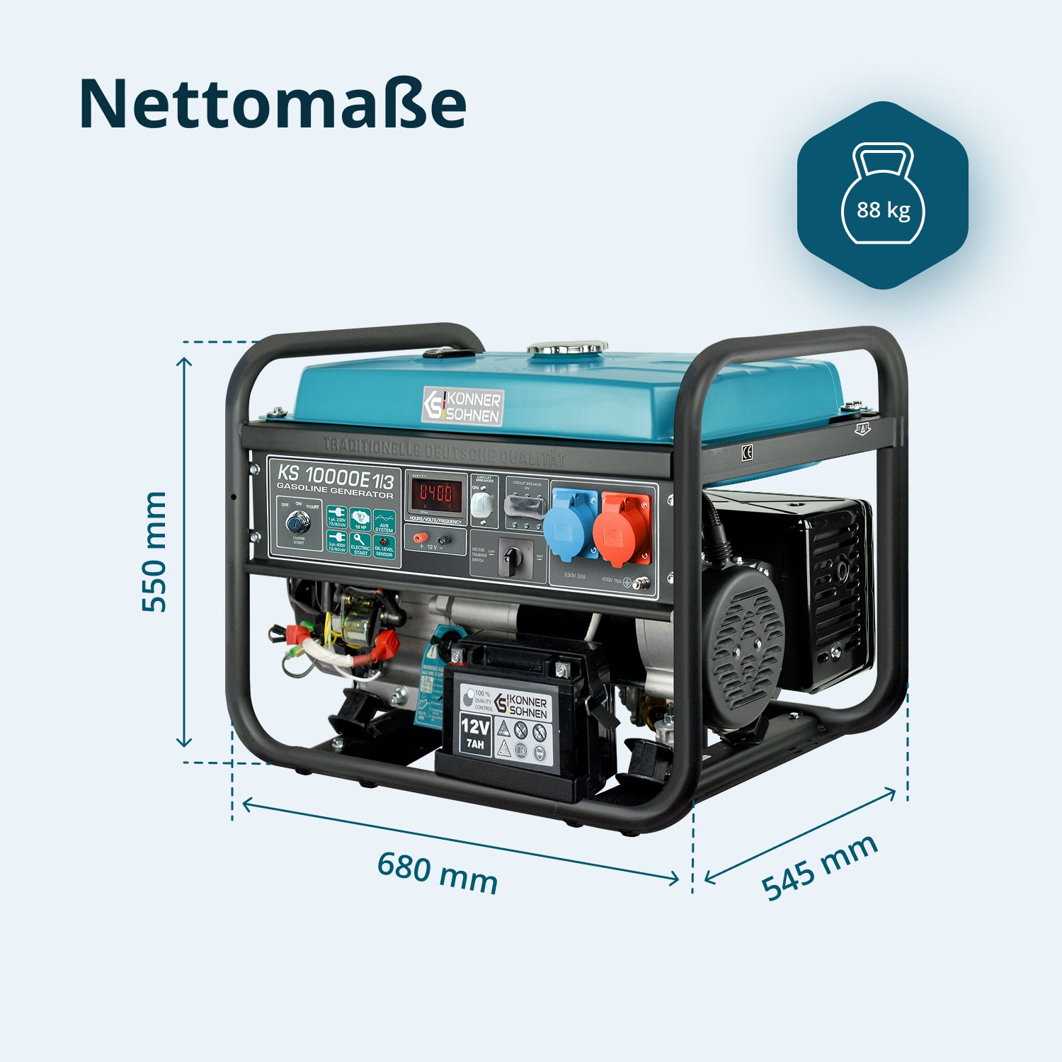 Benzingenerátor „Könner & Söhnen” KS 10000E 1/3