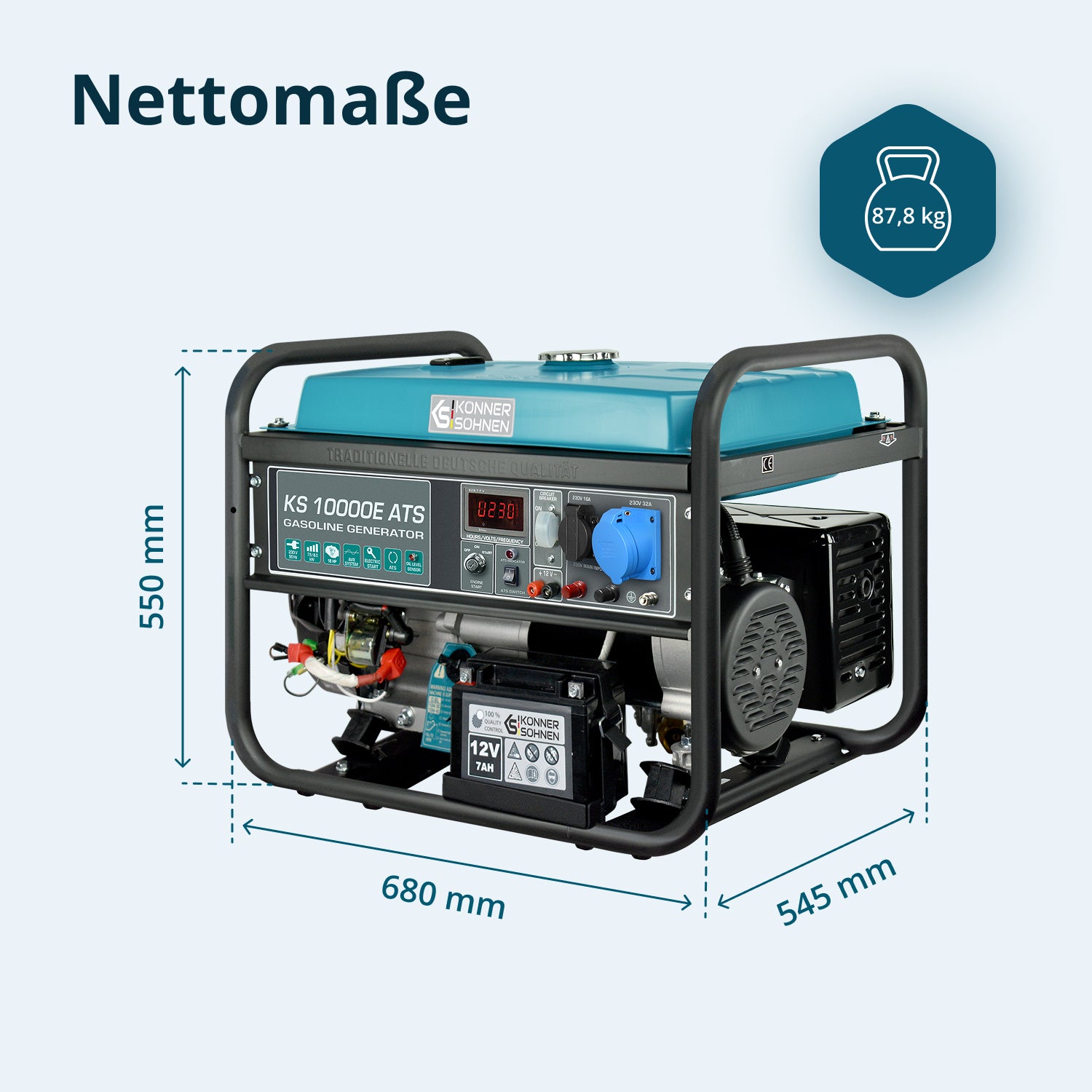 Benzingenerátor „Könner & Söhnen” KS 10000E ATS