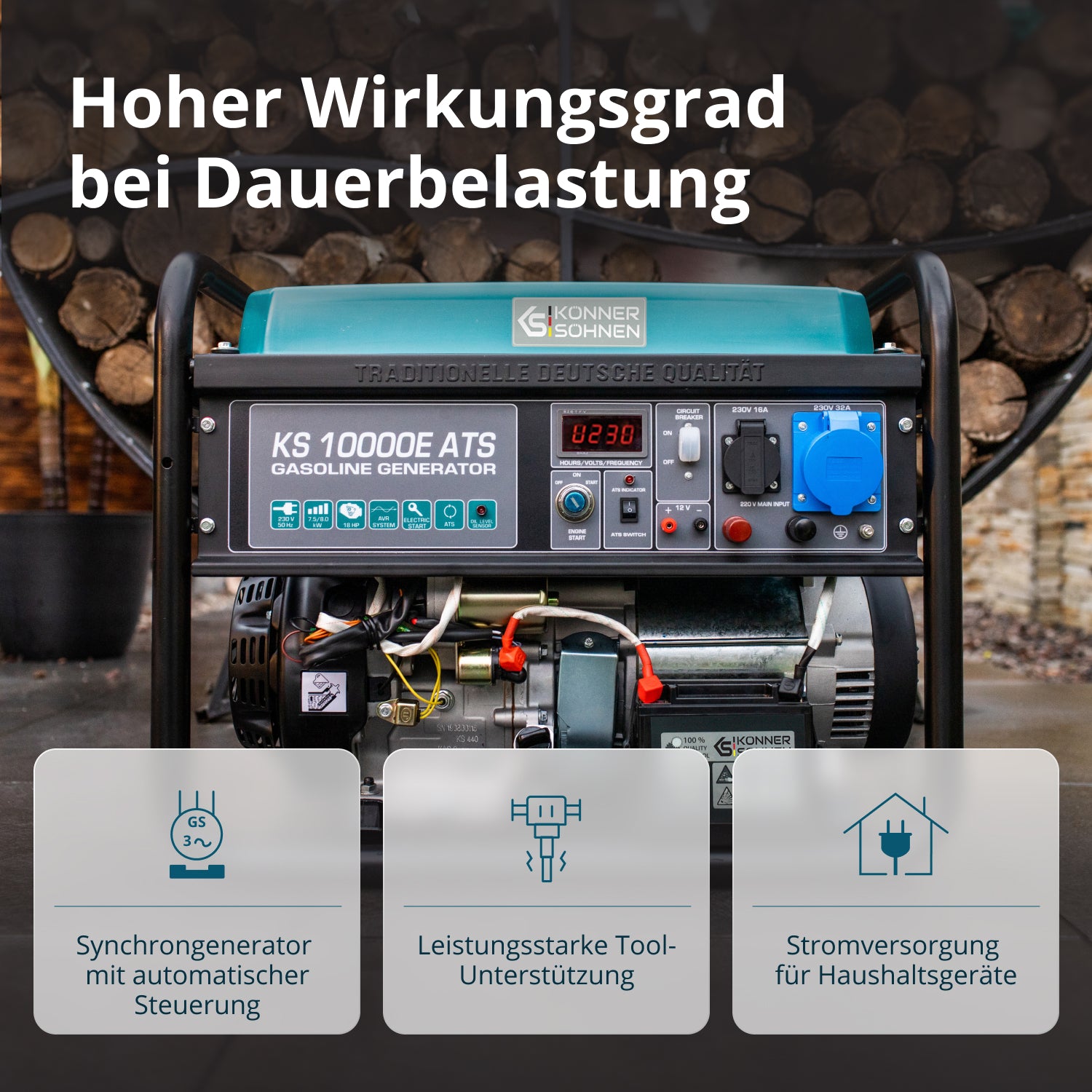 Benzingenerátor „Könner & Söhnen” KS 10000E ATS
