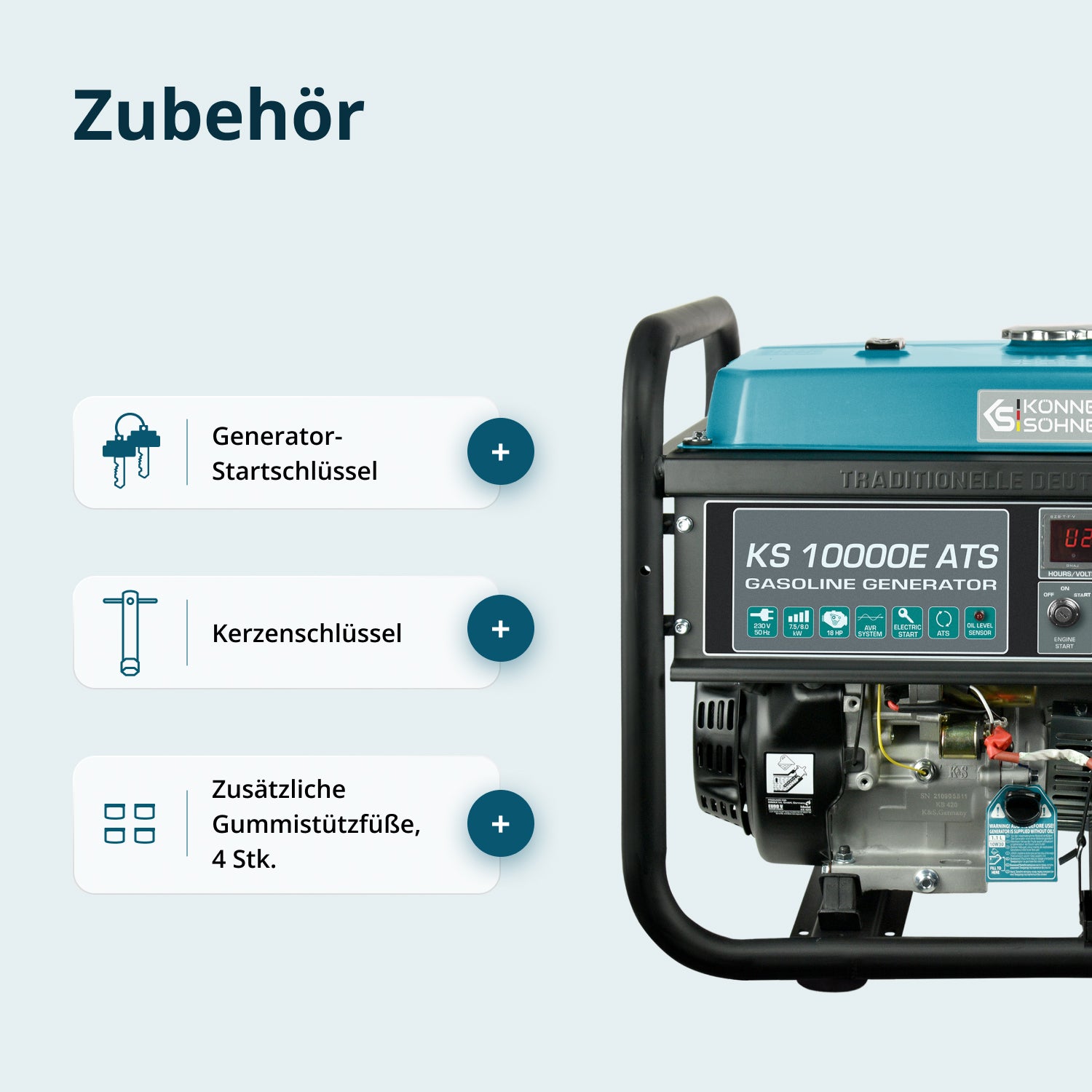 Benzingenerátor „Könner & Söhnen” KS 10000E ATS