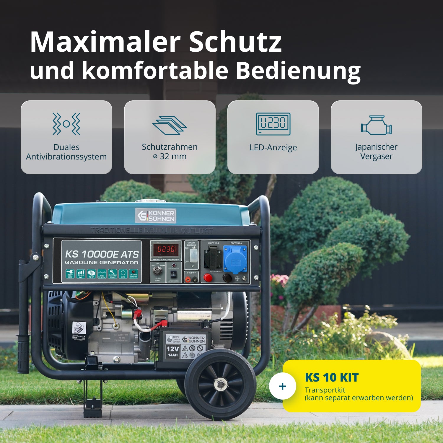 Benzingenerátor „Könner & Söhnen” KS 10000E ATS