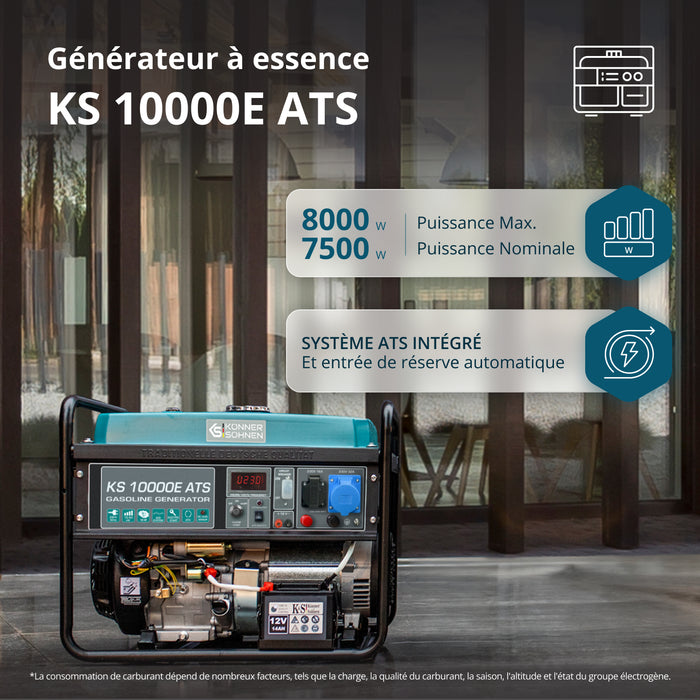 Groupe électrogène à essence "Könner & Söhnen" KS 10000E ATS