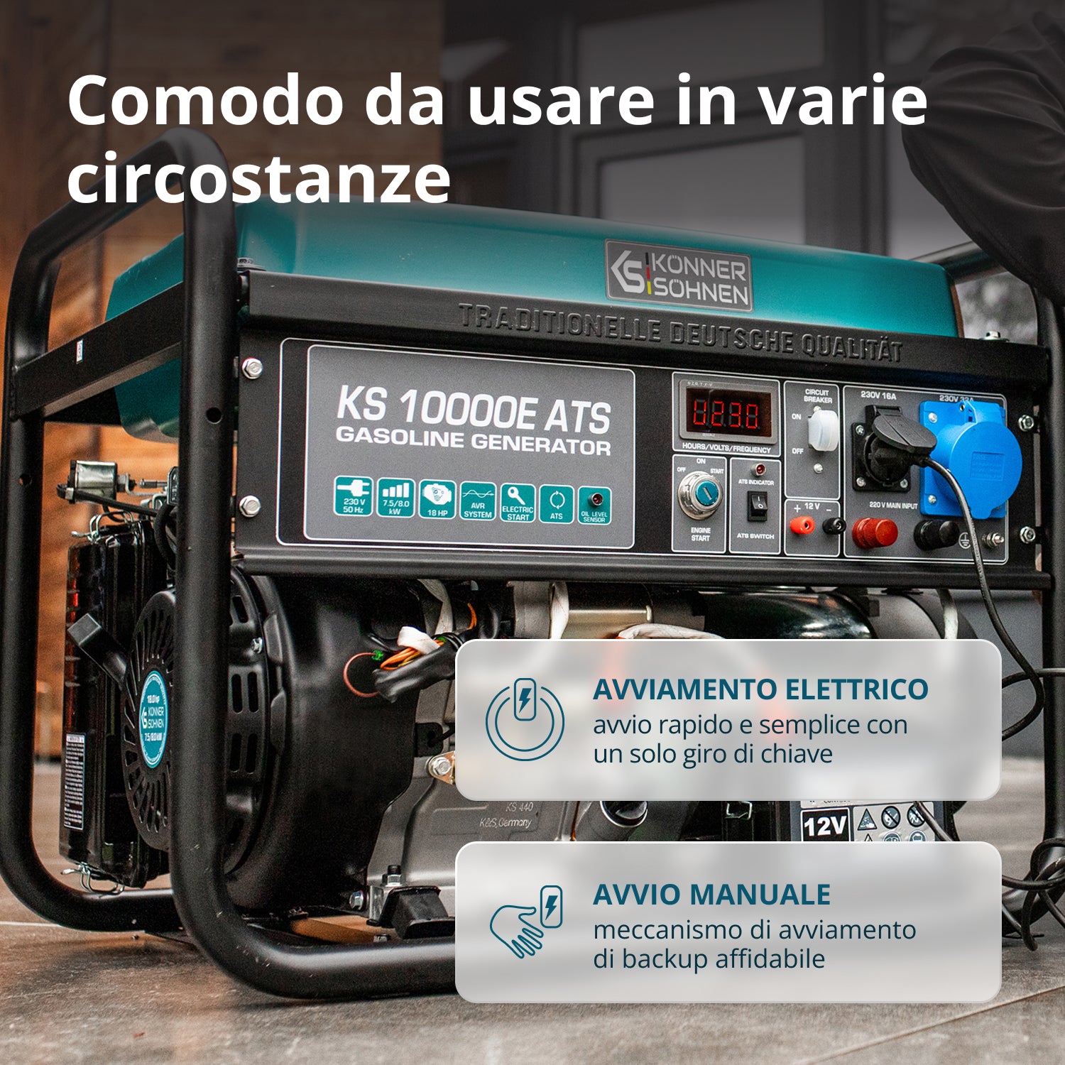 Generatore a benzina "Könner & Söhnen" KS 10000E ATS