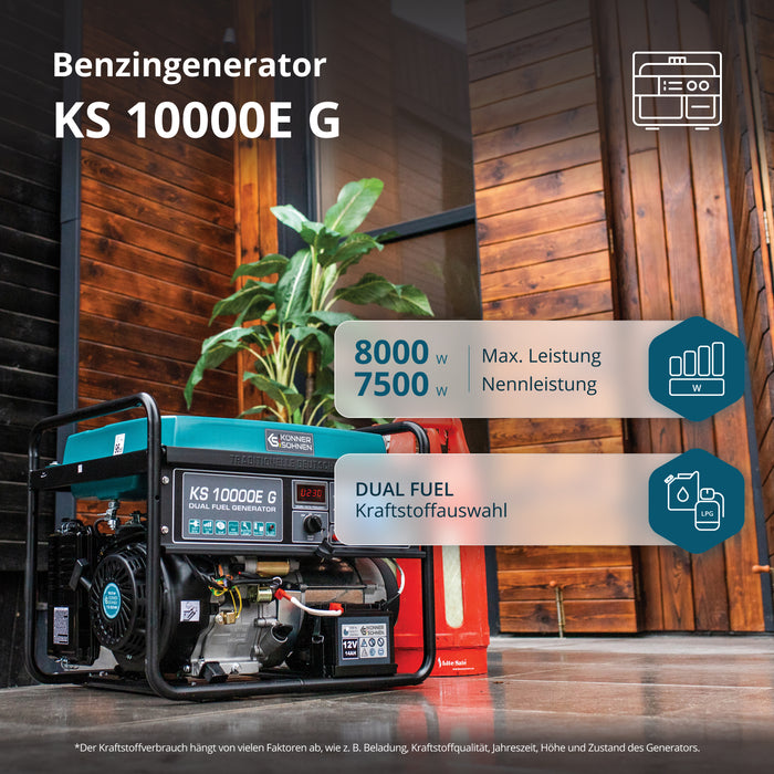 LPG/benzinski generator „Könner & Söhnen“ KS 10000E G