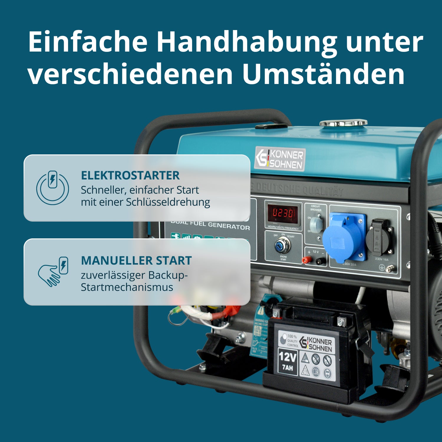 LPG/bensingenerator "Könner & Söhnen" KS 10000E G