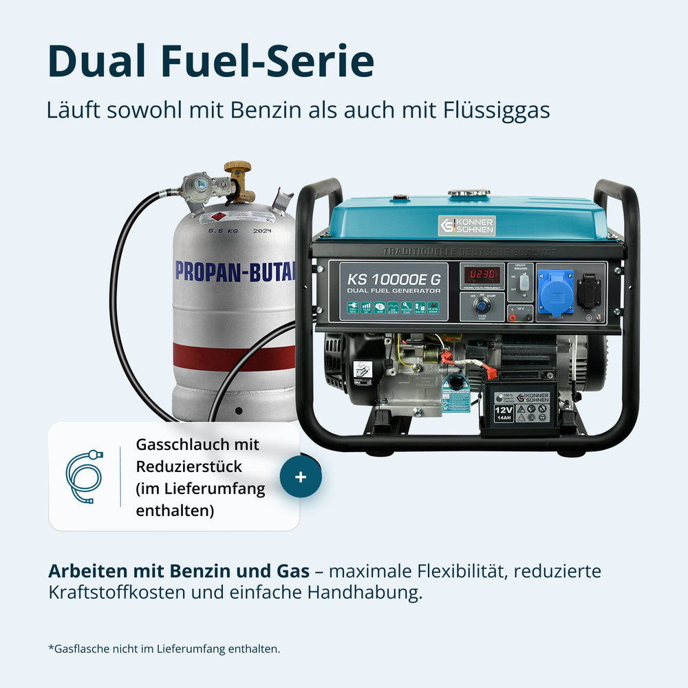 LPG/benzinski generator „Könner & Söhnen“ KS 10000E G