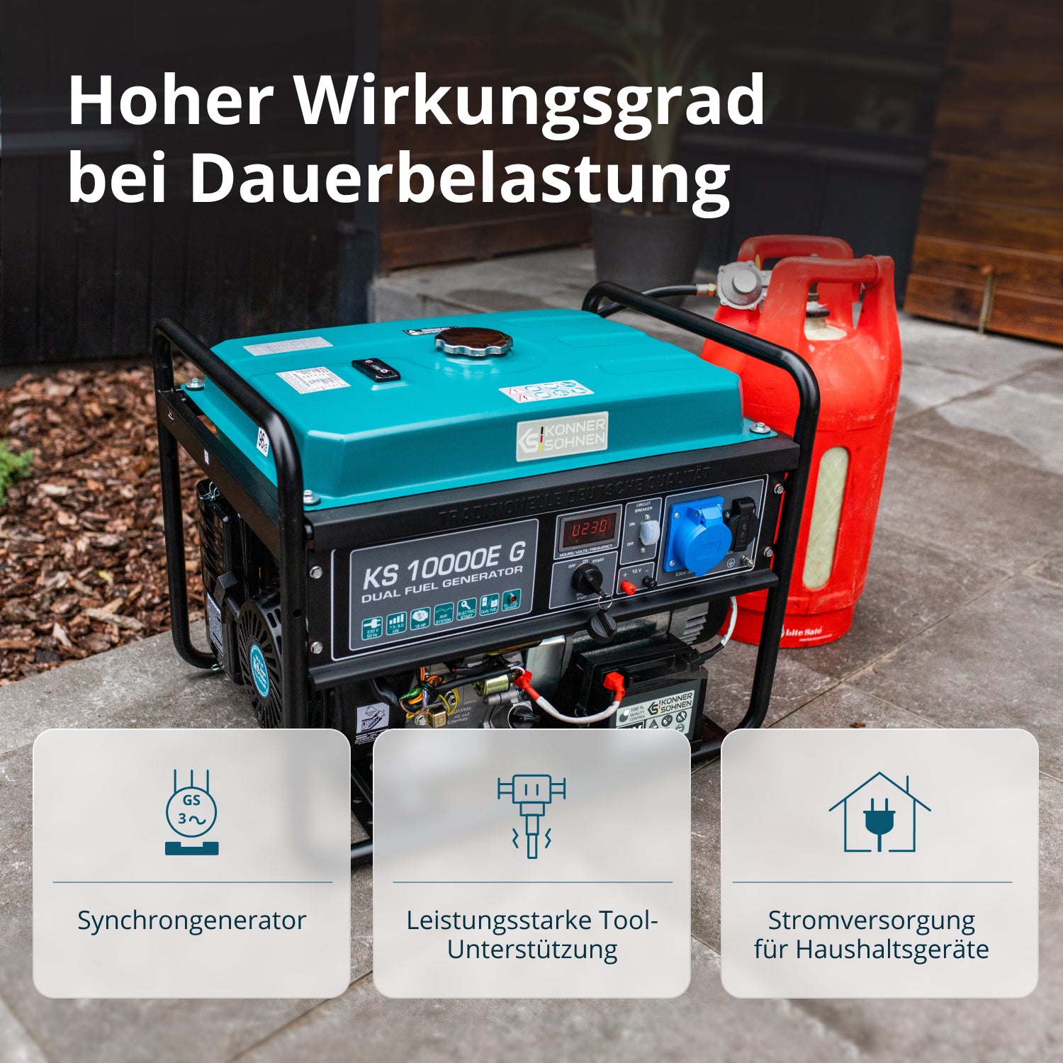 LPG/bensingenerator "Könner & Söhnen" KS 10000E G