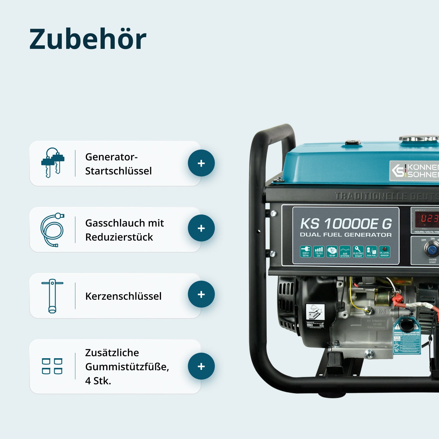 LPG/bensingenerator "Könner & Söhnen" KS 10000E G