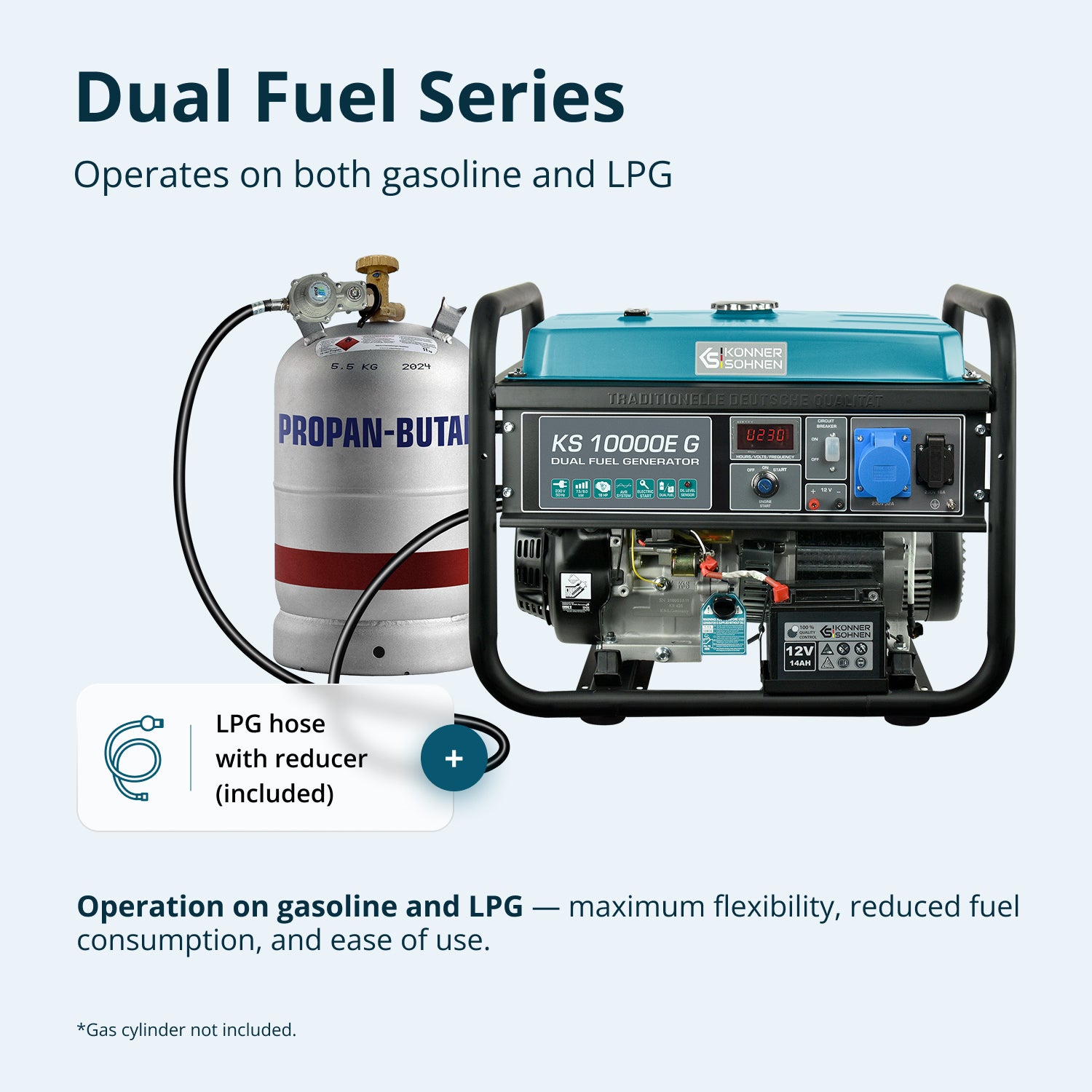 LPG/Gasoline Generator "Könner & Söhnen" KS 10000E G