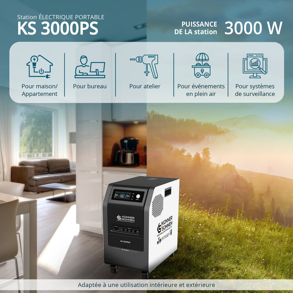 Station d’énergie portable 3-en-1 KS 3000PS