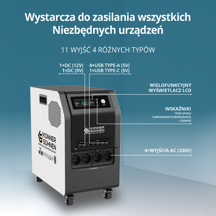 Przenośna stacja zasilania 3 w 1 KS 3000PS