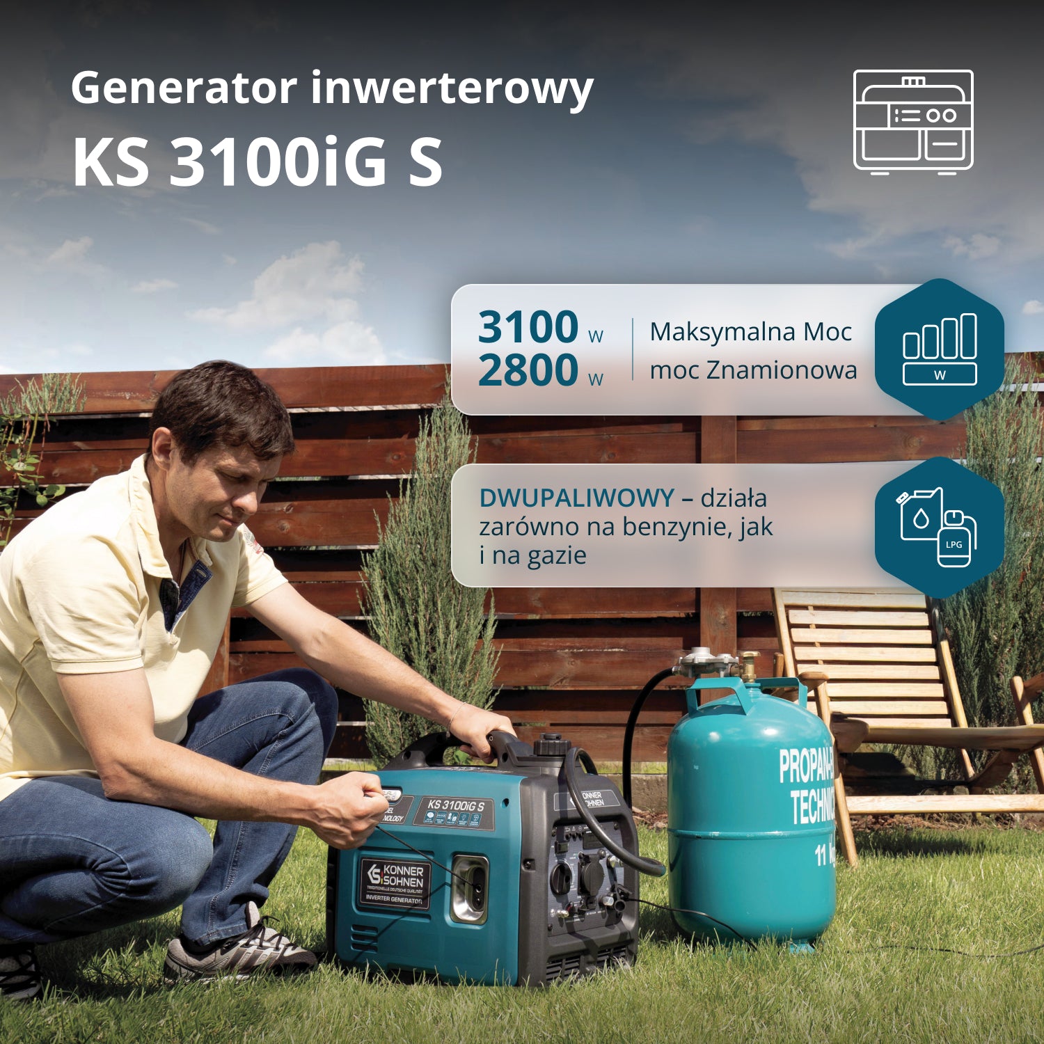 Inwerterowy generator LPG/benzyna KS 3100iG S