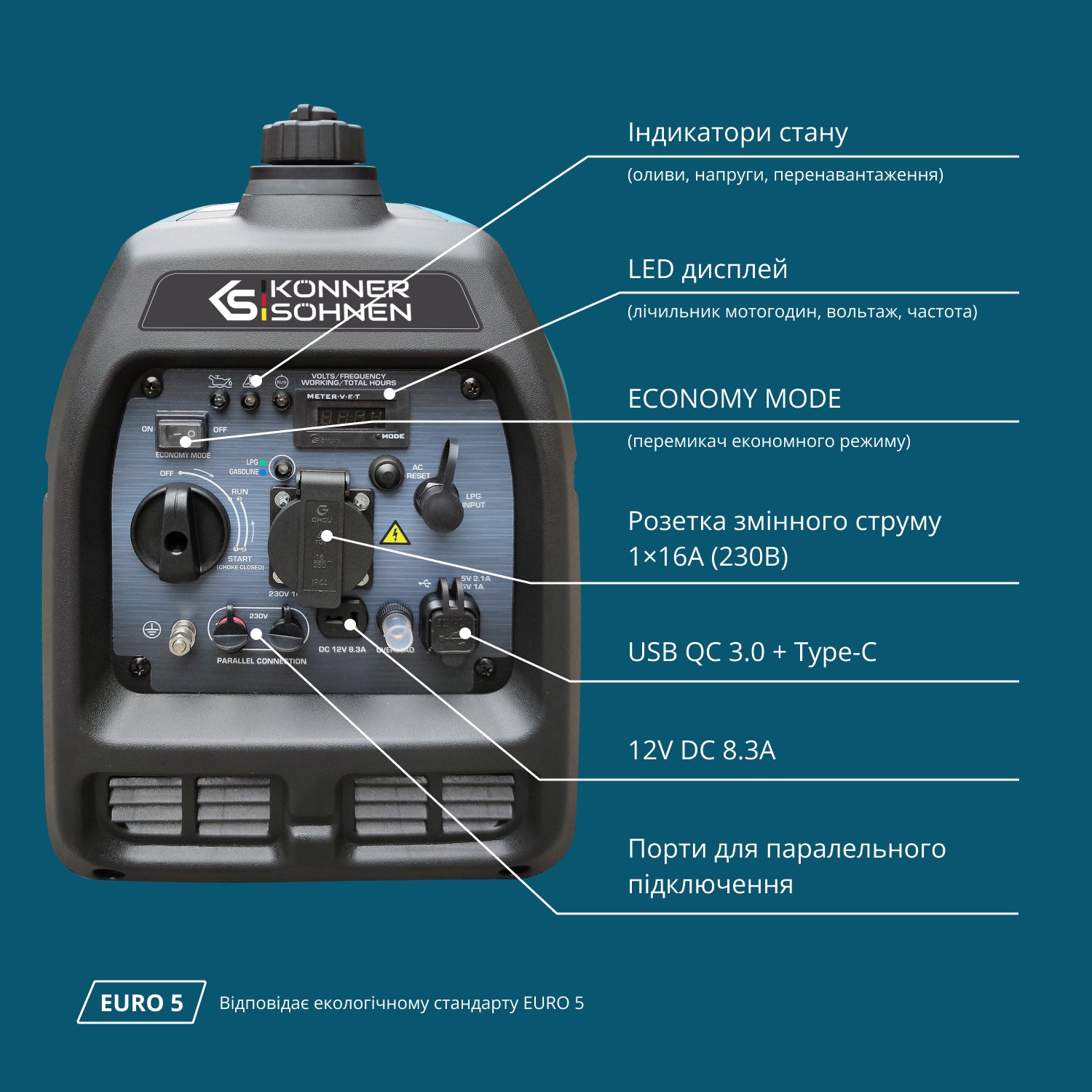 Інверторний генератор на LPG/бензині KS 3100iG S