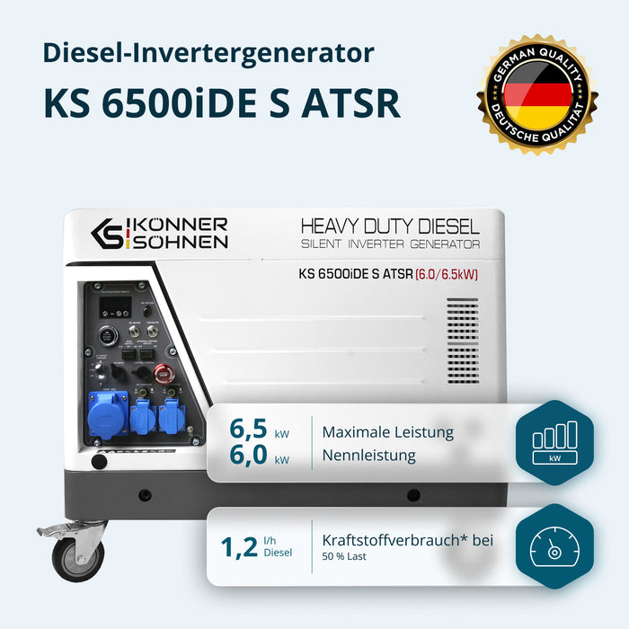 Дизелов инверторен генератор в шумоизолиращ корпус KS 6500iDE S ATSR