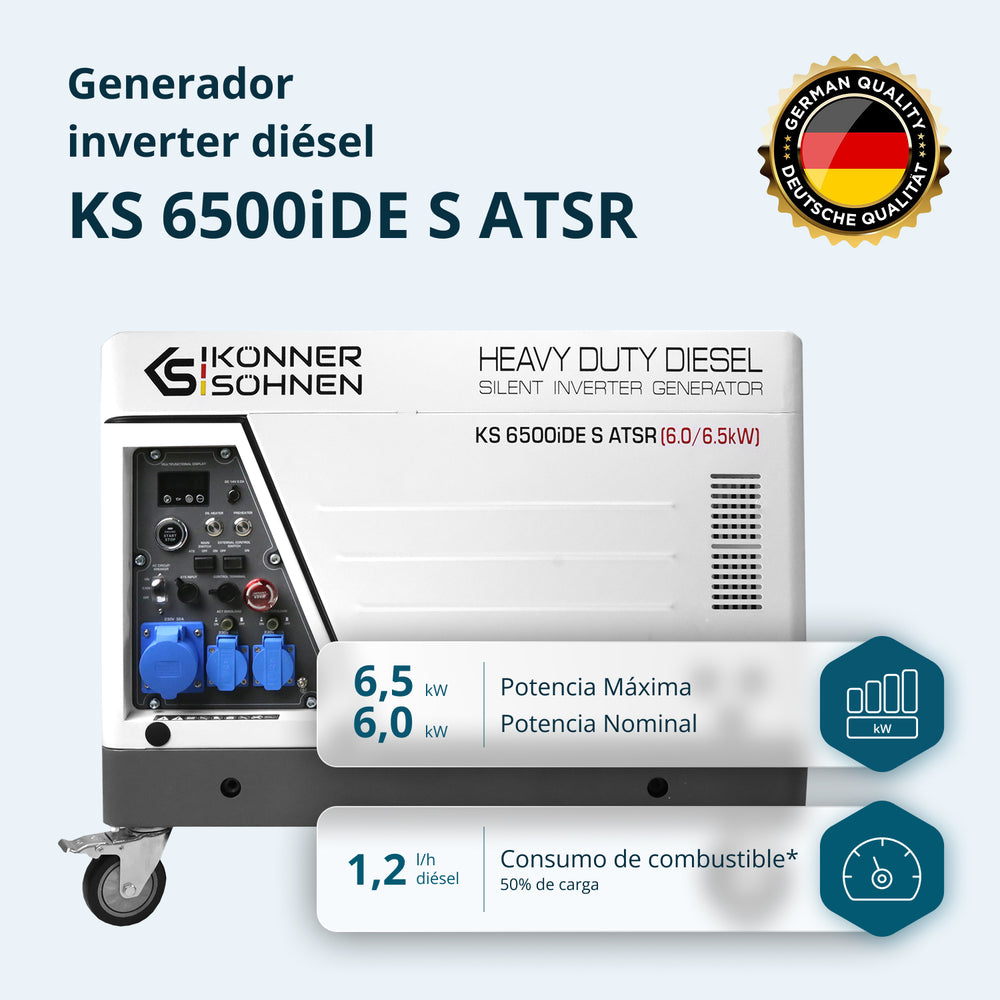 Generador inverter diésel en carcasa insonorizada KS 6500iDE S ATSR