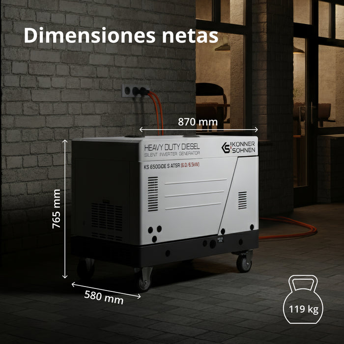 Generador inverter diésel en carcasa insonorizada KS 6500iDE S ATSR