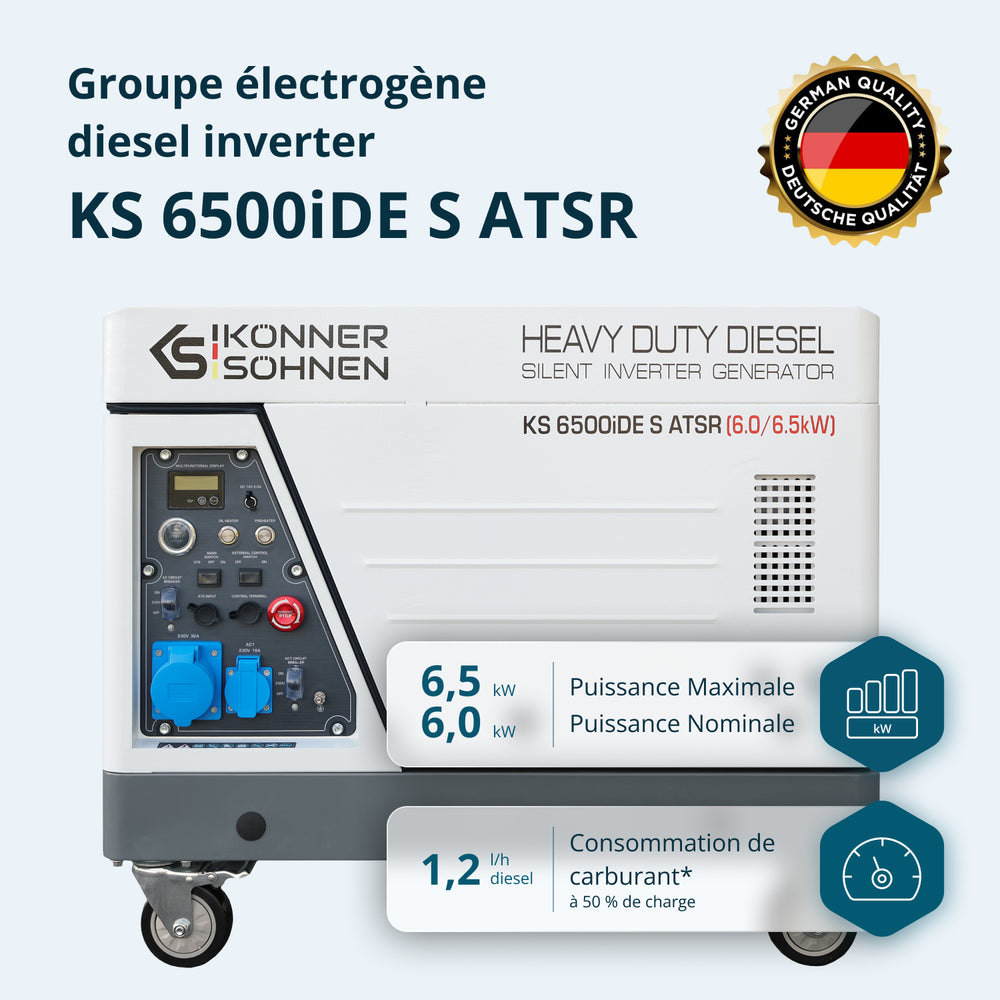Groupe électrogène diesel inverter dans un caisson insonorisé KS 6500iDE S ATSR
