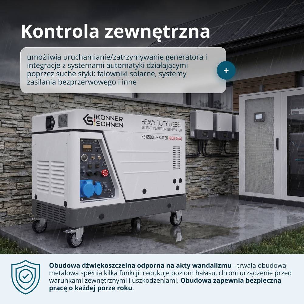 Agregat prądotwórczy inwerterowy diesla w obudowie dźwiękochłonnej KS 6500iDE S ATSR