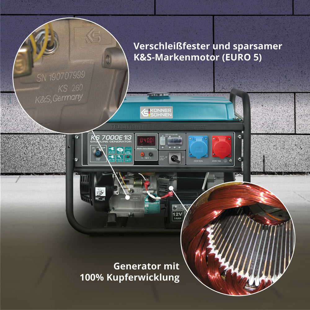 Bensinaggregat "Könner & Söhnen" KS 7000E 1/3