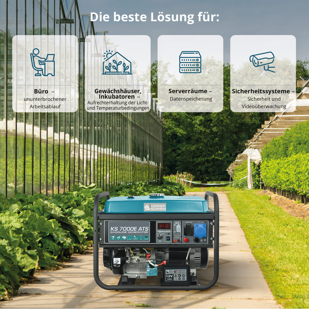 Benzinmotoros generátor „Könner & Söhnen” KS 7000E ATS