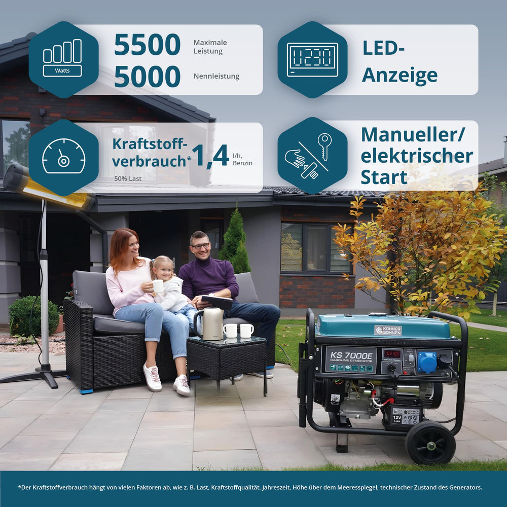 Generator pe benzină „Könner & Söhnen” KS 7000E