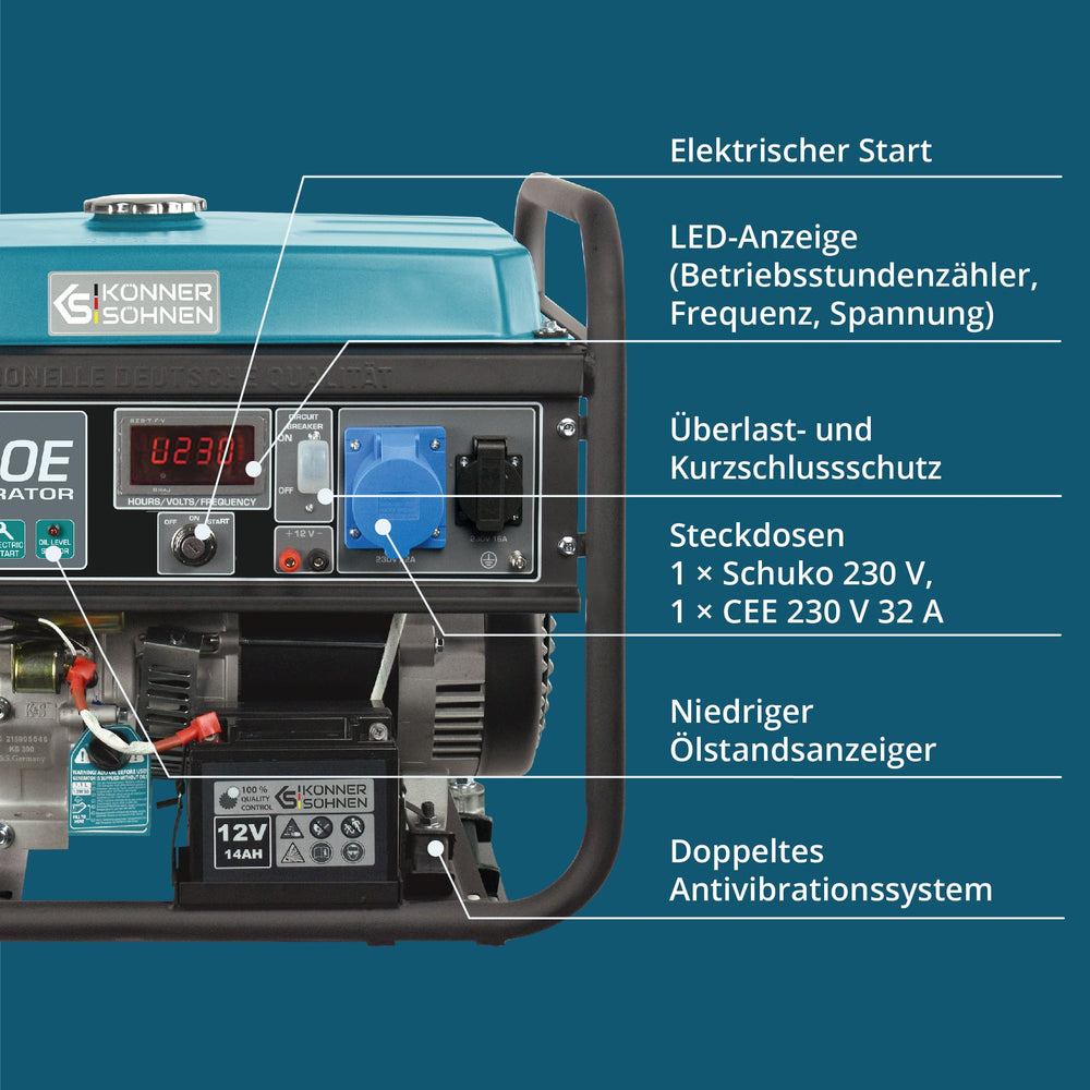Generator pe benzină „Könner & Söhnen” KS 7000E
