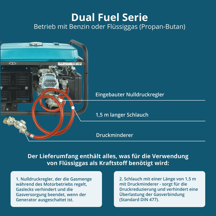 LPG/Benzinski generator „Könner & Söhnen“ KS 7000E G