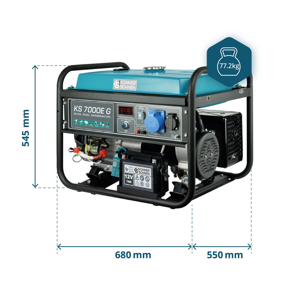 LPG/Benzinski generator „Könner & Söhnen“ KS 7000E G