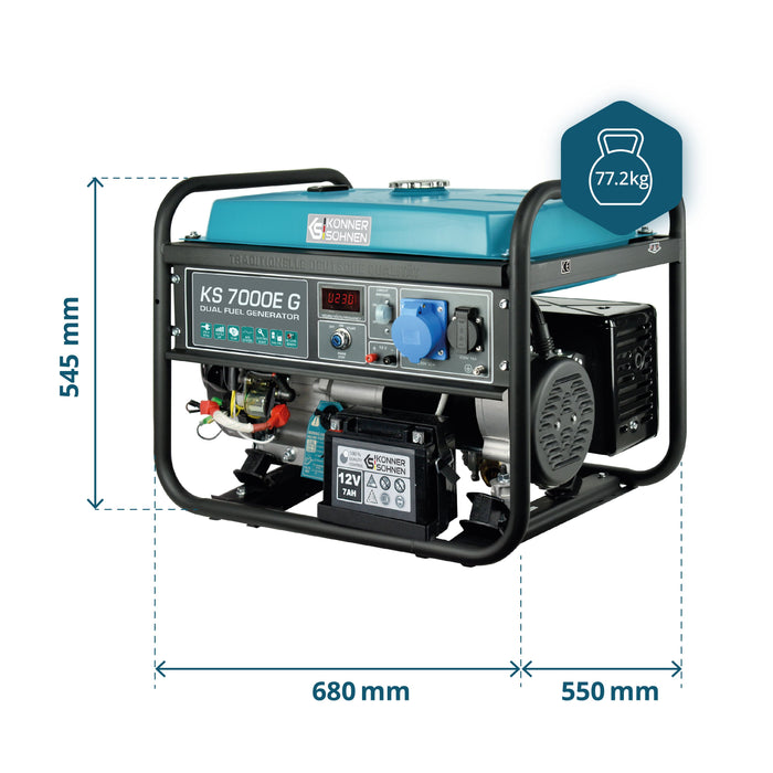 LPG/Benzinski generator „Könner & Söhnen“ KS 7000E G