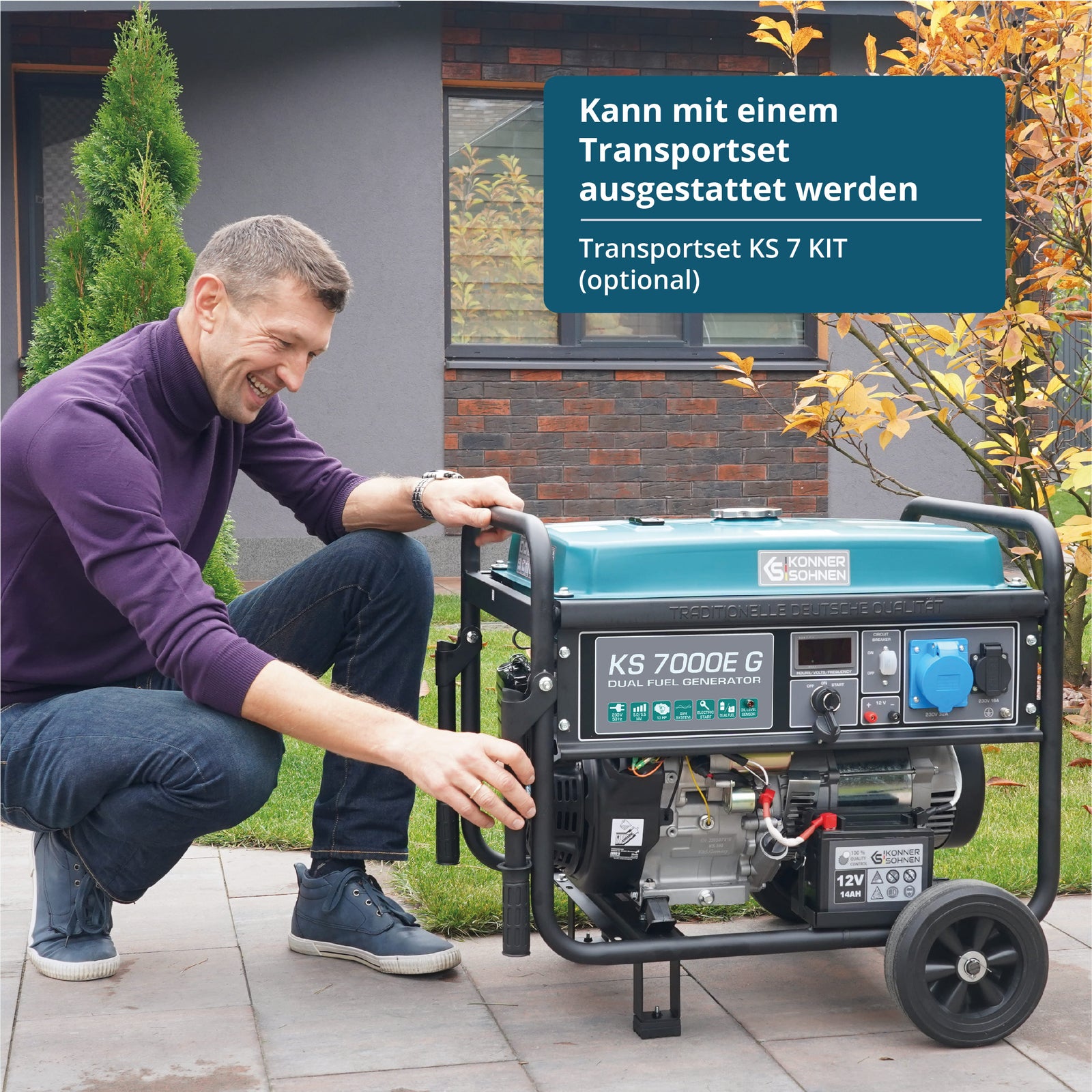 Gerador a GPL/Gasolina 'Könner & Söhnen' KS 7000E G