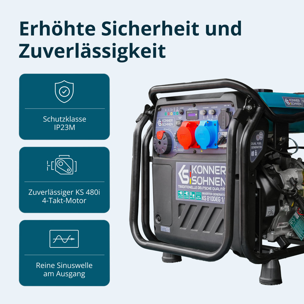 LPG/bensin invertergenerator KS 8100iEG 1/3