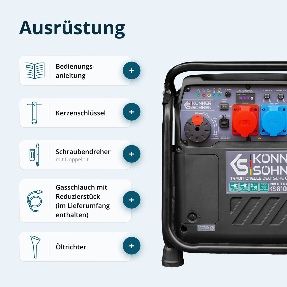 LPG/bensin invertergenerator KS 8100iEG 1/3