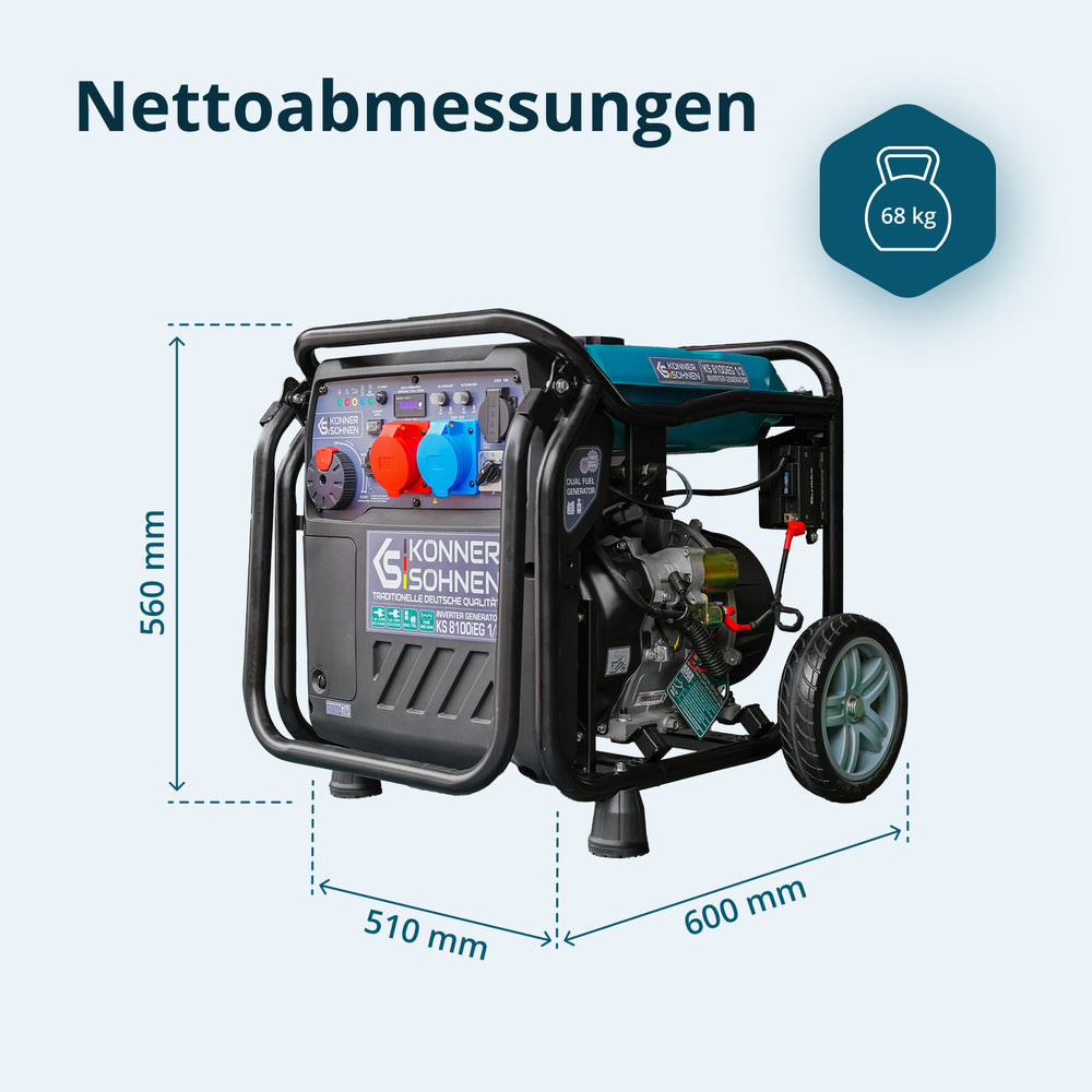 LPG/bensin invertergenerator KS 8100iEG 1/3