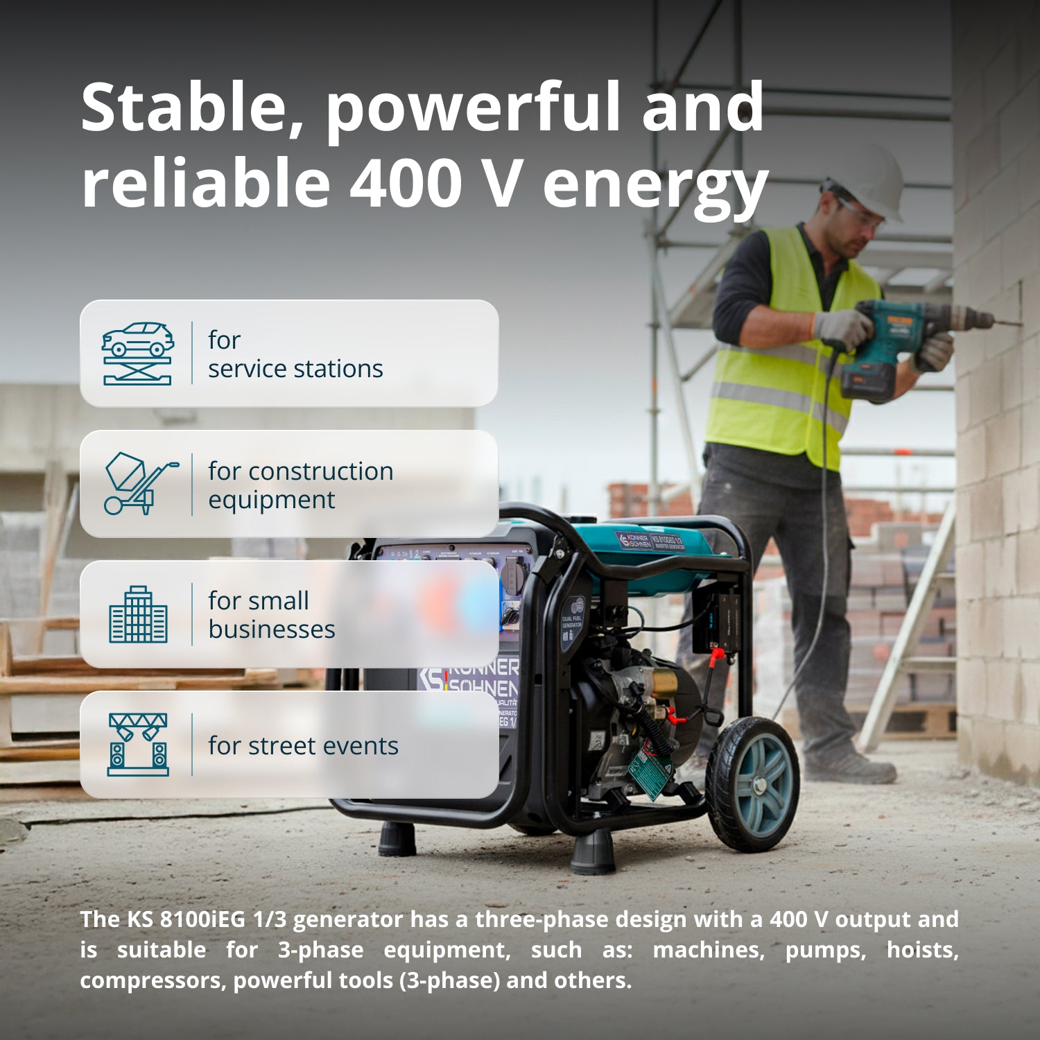 LPG/gasoline inverter generator KS 8100iEG 1/3