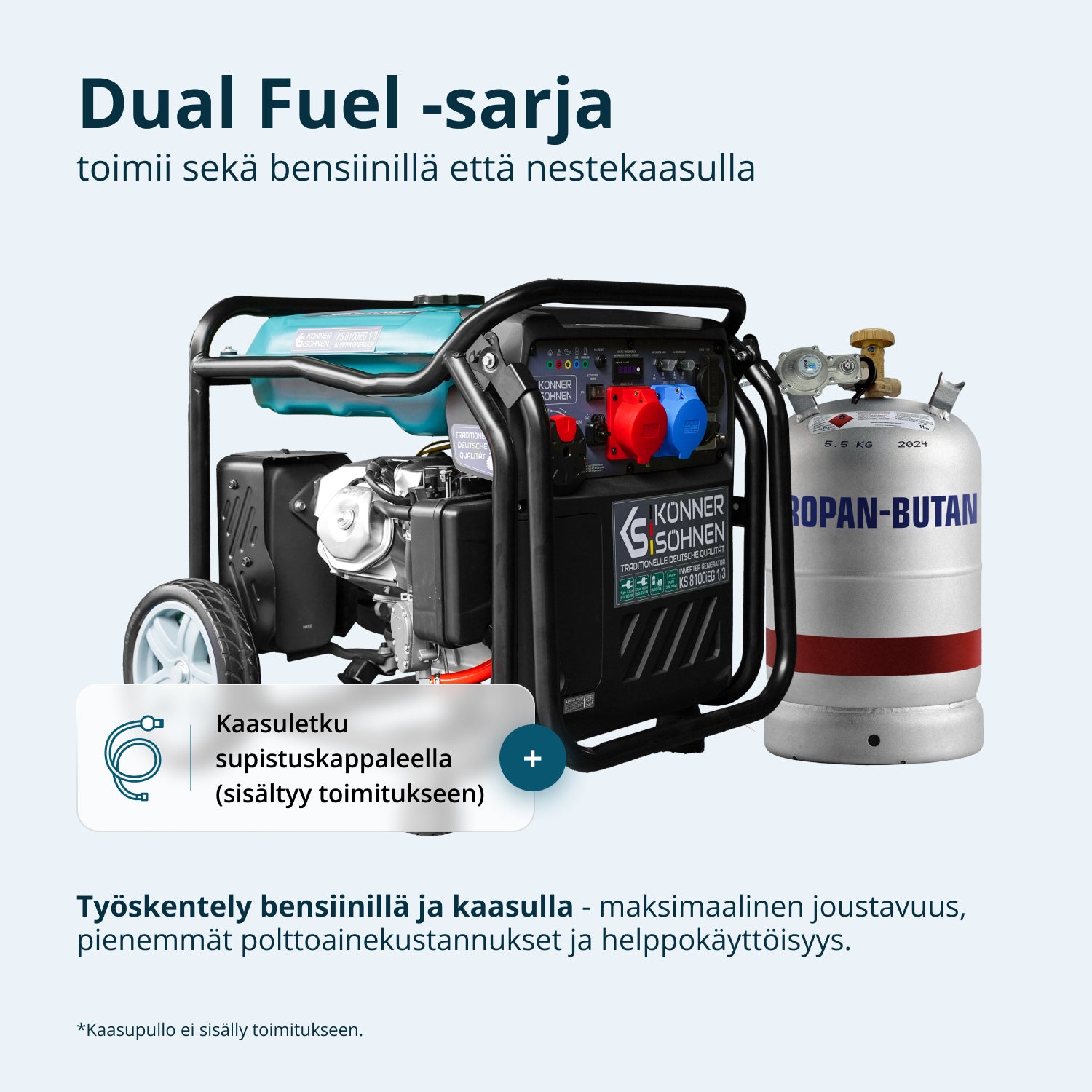 LPG/bensiini invertterigeneraattori KS 8100iEG 1/3