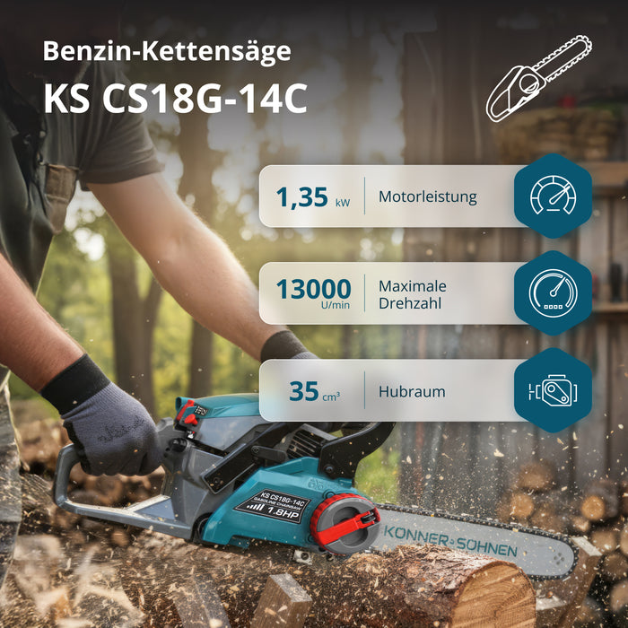 Βενζινοκίνητο αλυσοπρίονο KS CS18G-14C