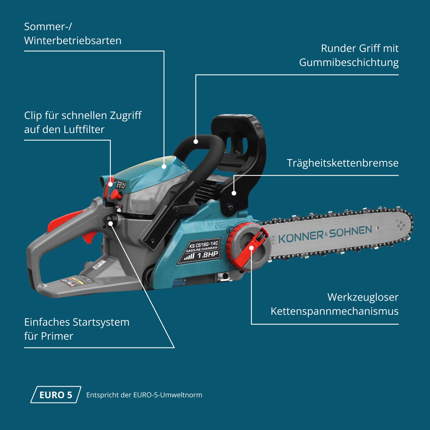 Benzínová motorová pila KS CS18G-14C