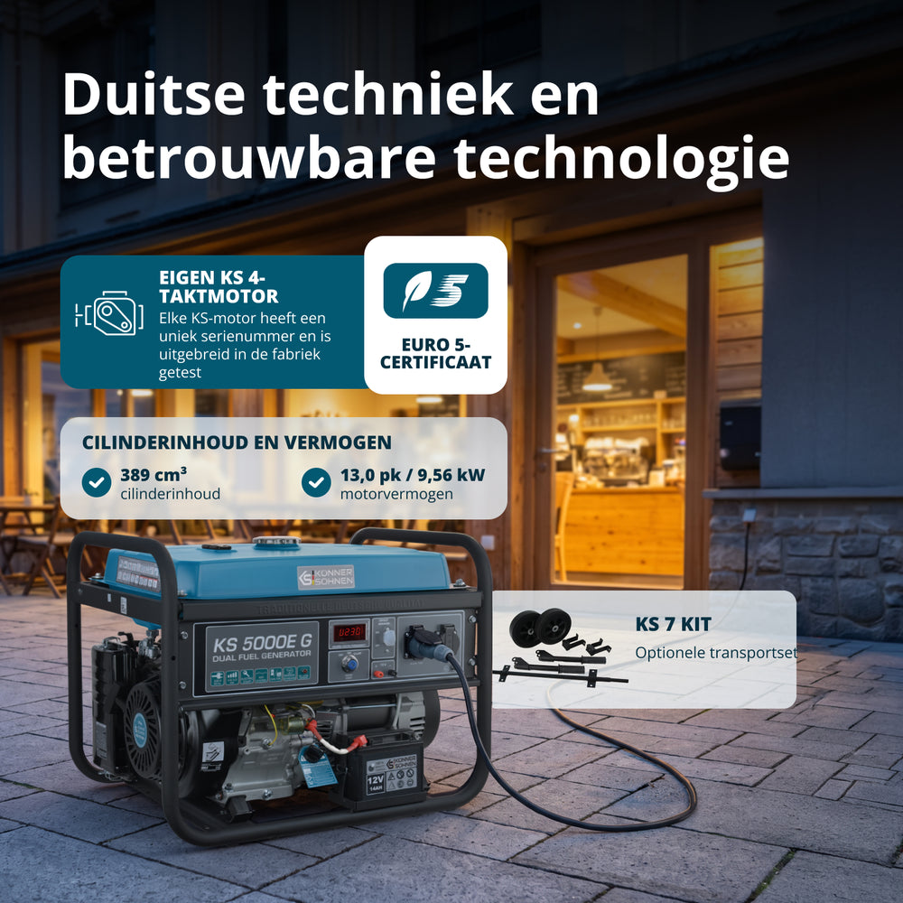 LPG/Benzine Generator "Könner & Söhnen" KS 5000E G