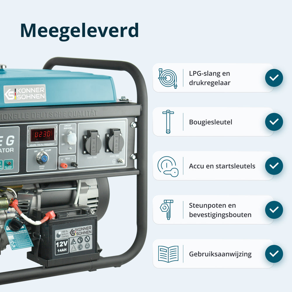 LPG/Benzine Generator "Könner & Söhnen" KS 5000E G