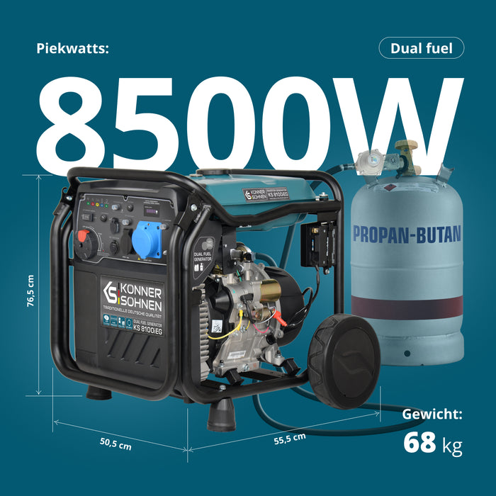 LPG/benzine invertergenerator KS 8100iEG