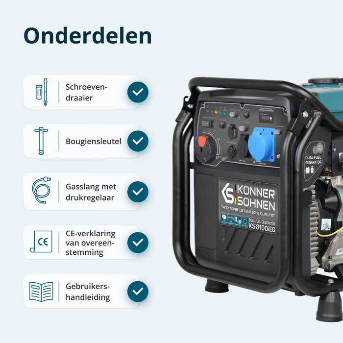 LPG/benzine invertergenerator KS 8100iEG