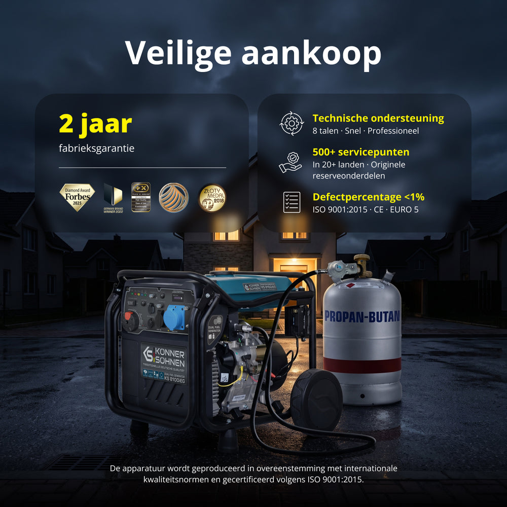 LPG/benzine invertergenerator KS 8100iEG